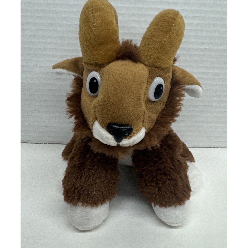 Big Horn Ram Sheep Brown Plush Stuffed Animal Toy 8 inches bean bottom